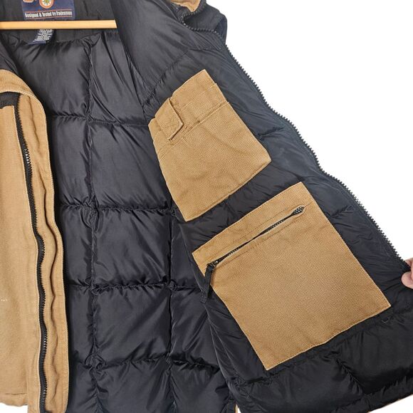 DULUTH TRADING Canvas Work Vest Men's Large Goose Down Insulated Utility Rugged - Picture 8 of 10